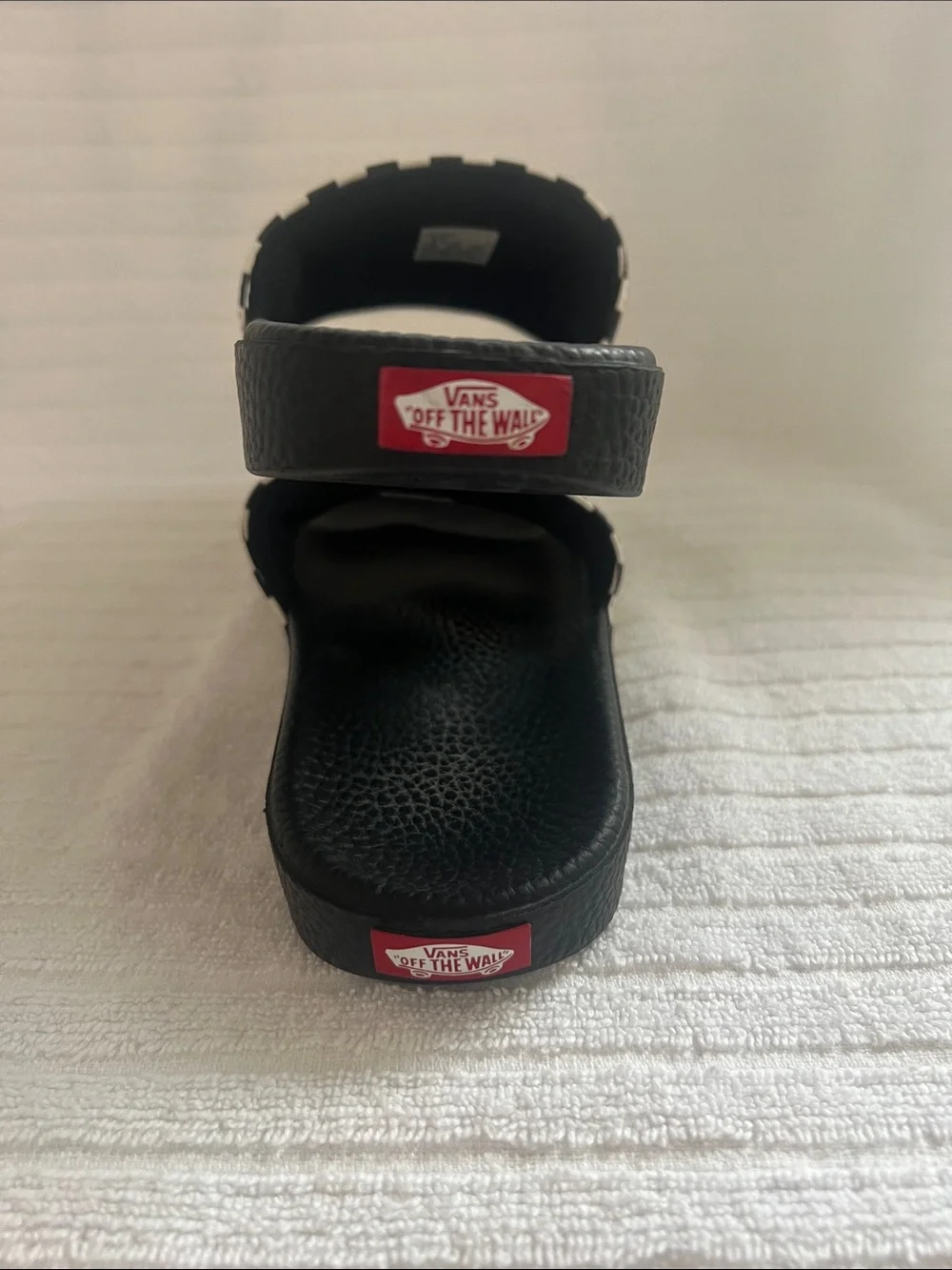 Vans Kids Black and White Checkerboard Slide Sandals